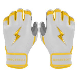 Chrome Series Short Cuff Batting Gloves - Yellow
